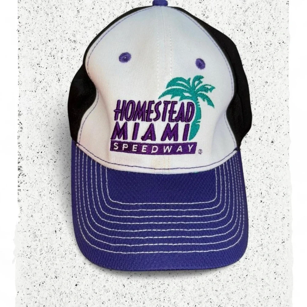 Homestead Miami Speedway White and Purple Cap